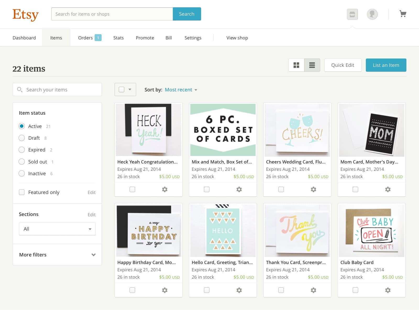 A mockup of the new listings manager