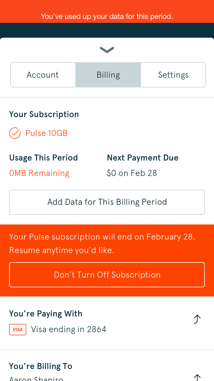 Screenshot the Karma app's out-of-data state